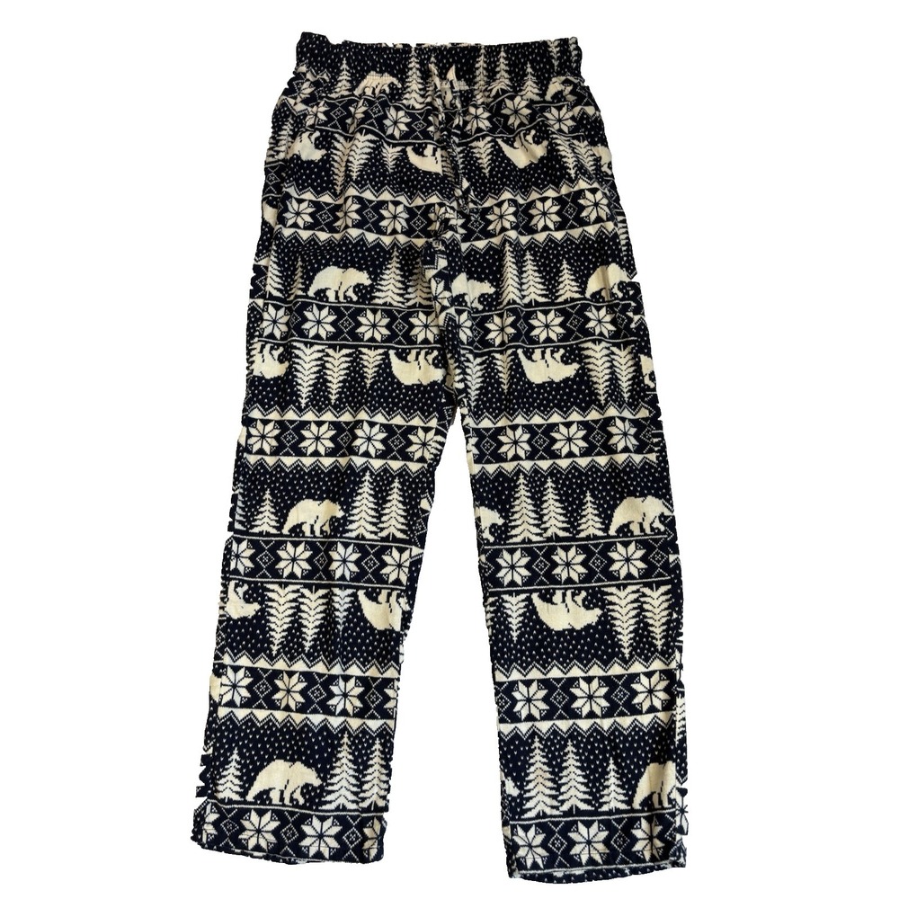 Old‎ Navy Men's Med Navy Blue Polar Bear Fair Isle Flannel Lounge Pajama Pants